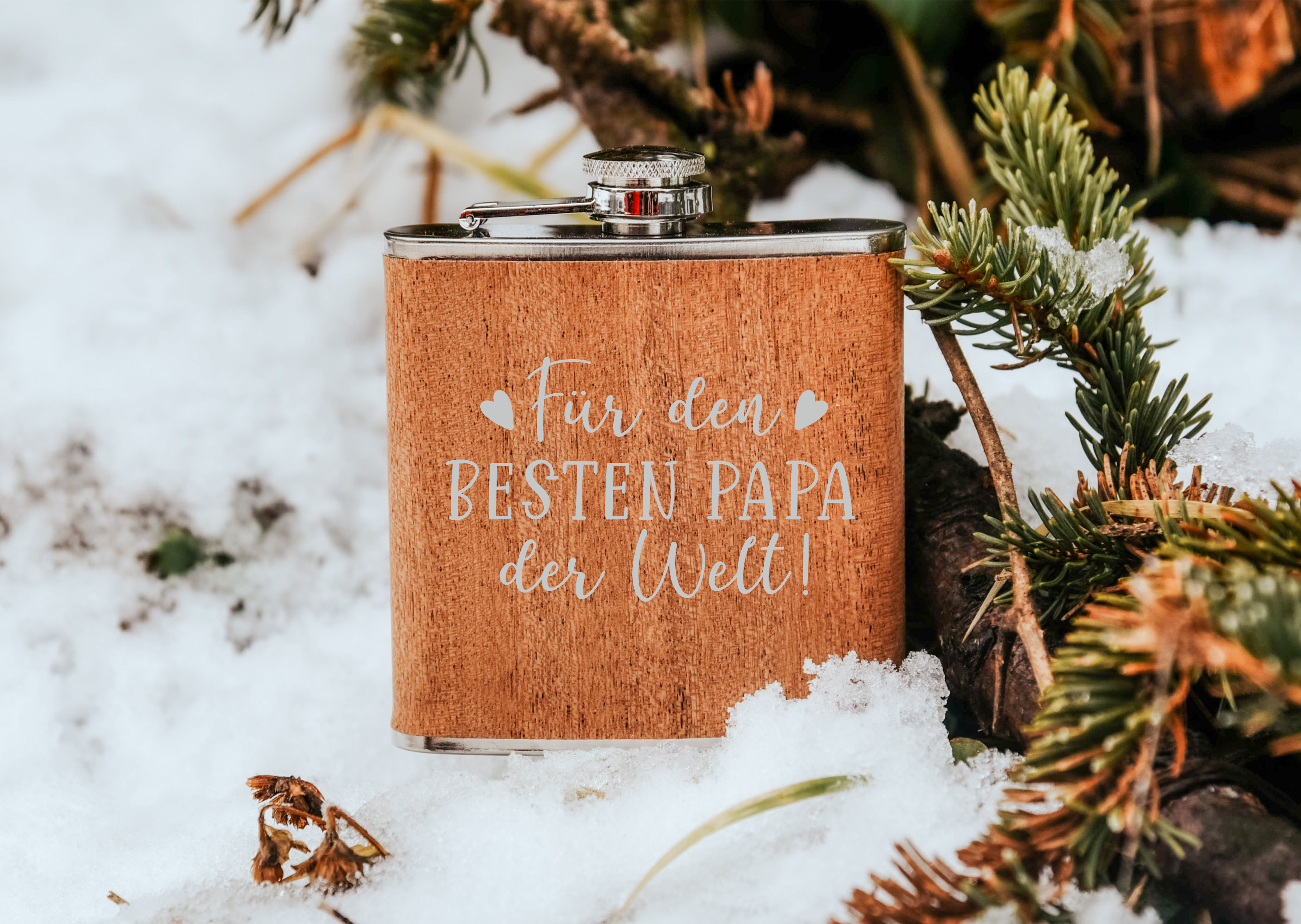 Für den besten Papa der Welt | gravierter Flachmann
