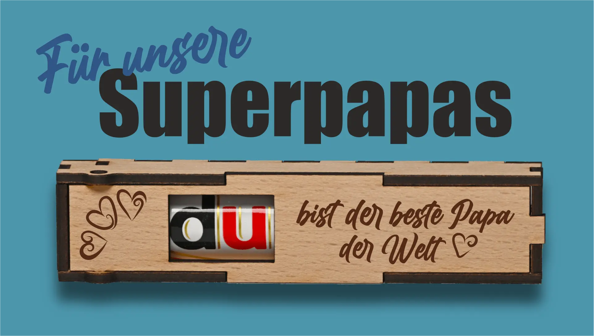 Duplobox mit persönlicher Gravur für Superpapas
