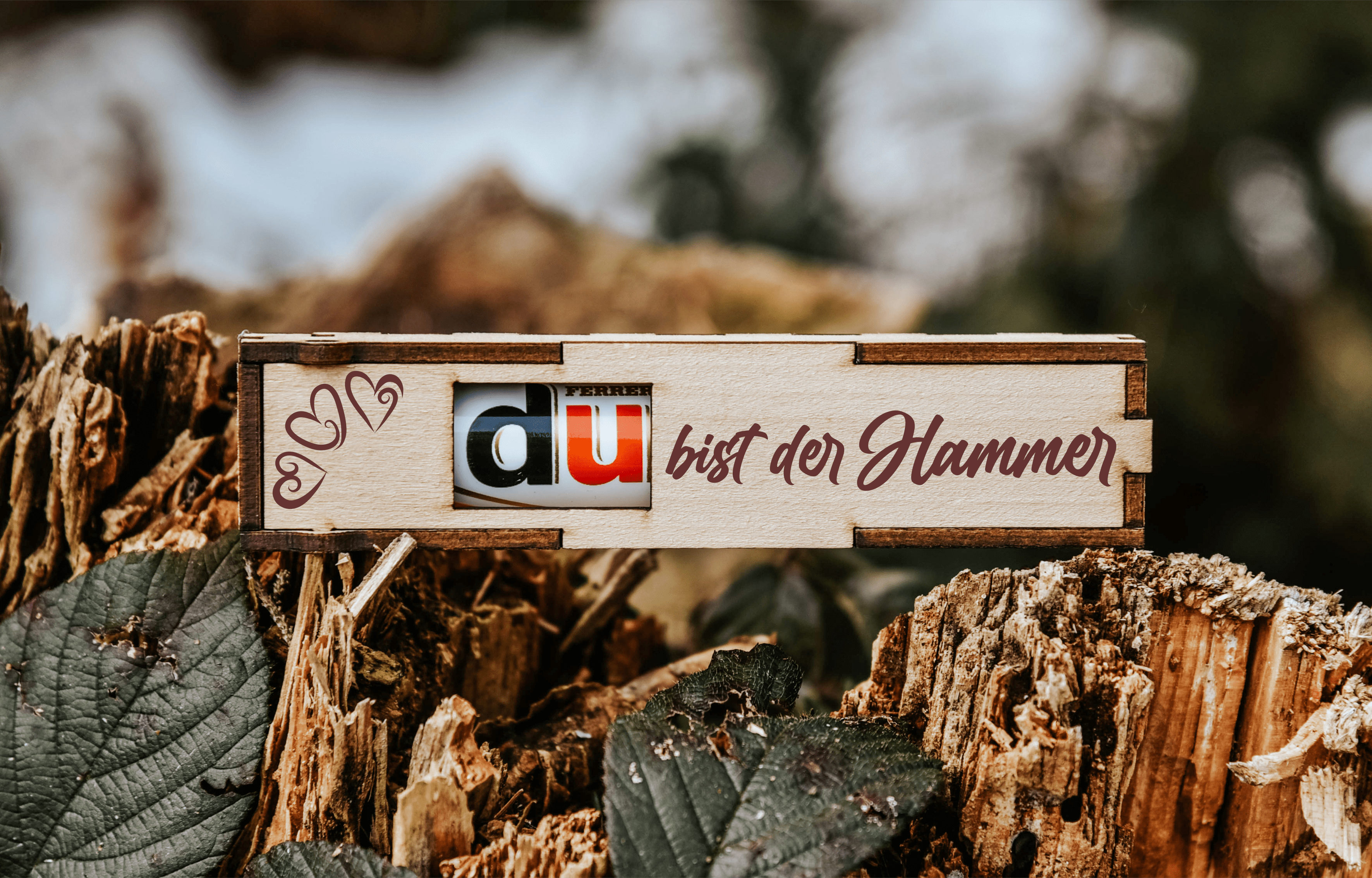 Du bist der Hammer | gravierte Schokoriegel Geschenkbox inkl. Duplo